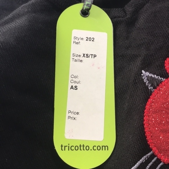 Nwt Tricotto knit tunic/sweater fashionable "Cat" Paris Girl long sleeve XS - Picture 13 of 13